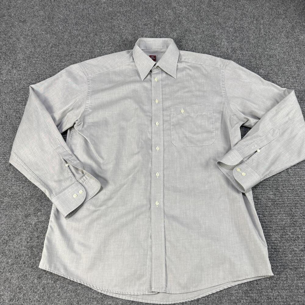 Eton Shirt Mens 16 Large Gray Button Down Dress Long Sleeve Pocket Classic 41